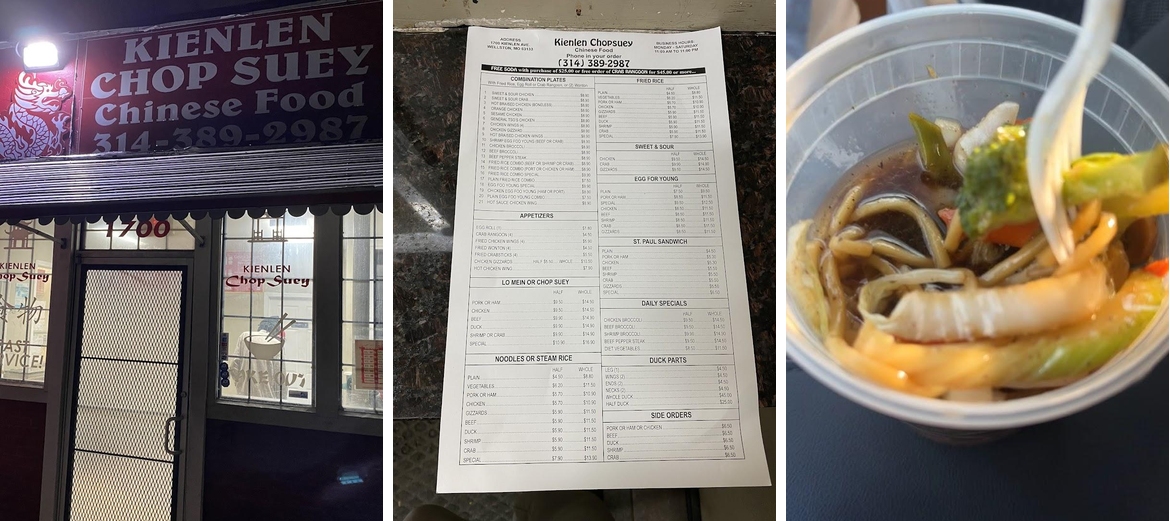 Kienlen Chop Suey Menu
