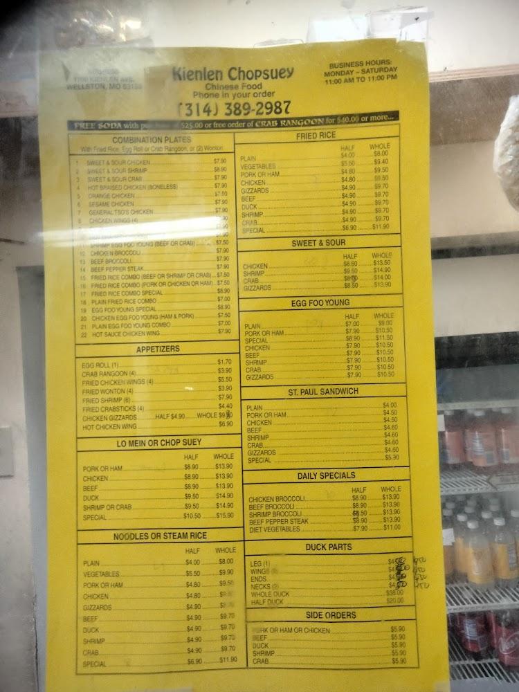 Kienlen Chop Suey Menu image 3