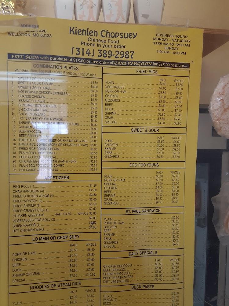 Kienlen Chop Suey Menu image 4